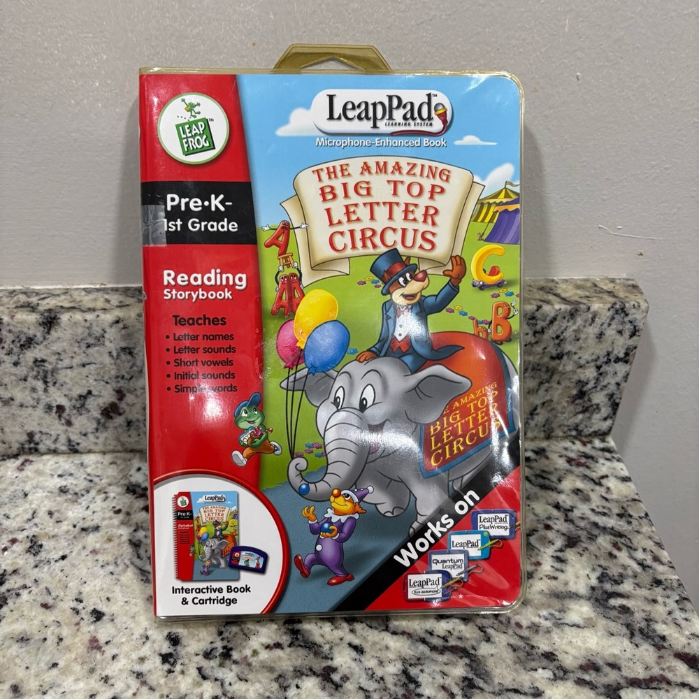 Leapfrog LeapPad Book & Cartridge NEW - Amazing Big Top Letter Circus